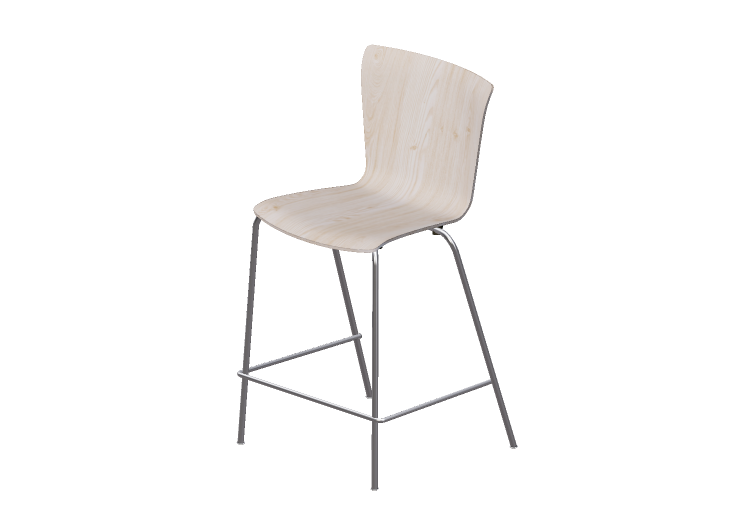 3D Chairs - Stool with wooden seat - Fritz Hansen - Vico... 3D Chairs - Stool with wooden seat - Fritz Hansen - Vico...