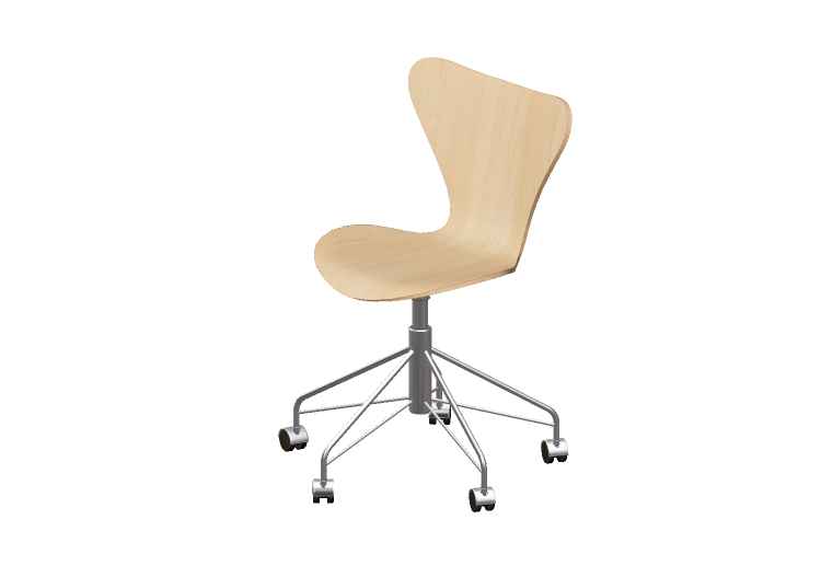 Sedie 3D - Sedia con seduta in legno - Fritz Hansen - Serie... Sedie 3D - Sedia con seduta in legno - Fritz Hansen - Serie...
