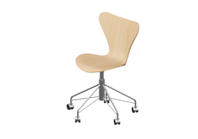 Sillas 3D - Silla con asiento de madera - Fritz Hansen - Serie 7 - 3117