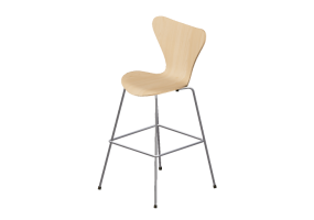 Sillas 3D - Taburete con asiento de madera - Fritz Hansen - Serie 7 - 3197