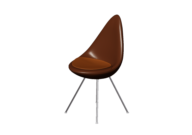 Sillas 3D - Silla con asiento de tela - Fritz Hansen - Drop... Sillas 3D - Silla con asiento de tela - Fritz Hansen - Drop...