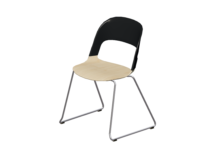 Cadeira 3D - Cadeira com assento de madeira - Fritz Hansen... Cadeira 3D - Cadeira com assento de madeira - Fritz Hansen...