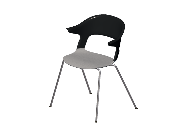 3D Chairs - Chair with fabric seat - Fritz Hansen - Pair -... 3D Chairs - Chair with fabric seat - Fritz Hansen - Pair -...