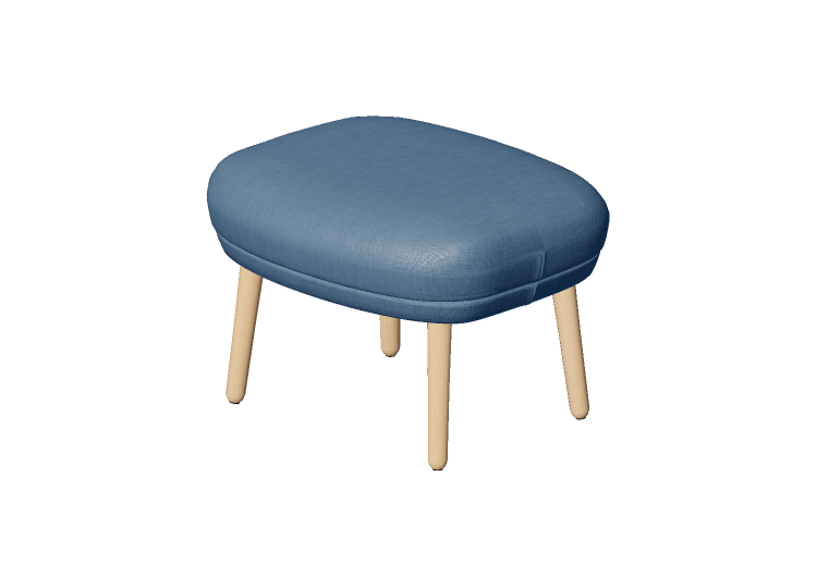 Fauteuil 3D - Tabouret en tissu - Fritz Hansen - Fri - JH15... Fauteuil 3D - Tabouret en tissu - Fritz Hansen - Fri - JH15...