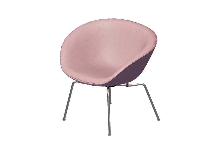 Poltronas 3D - Poltrona com assento de couro - Fritz Hansen... Poltronas 3D - Poltrona com assento de couro - Fritz Hansen...