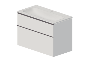 3D M&ouml;bel - Badm&ouml;bel-Set mit Waschbecken - Geberit - Geberit iCon - 502.337.01.2