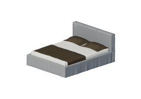 Beds and Side Cabinets 3D - Kingsize bed - Gervasoni - Brick 80