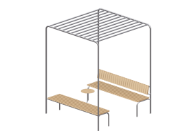 Benches and Planters 3D - Pergola - Gl&auml;nta - Str&aring; - 277120