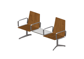 Cadeira 3D - Cadeiras longarinas 2 assentos - Hitch Mylius - hm213b