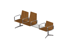 Sedie 3D - Seduta su trave 3 posti e tavolino - Hitch Mylius - hm213f