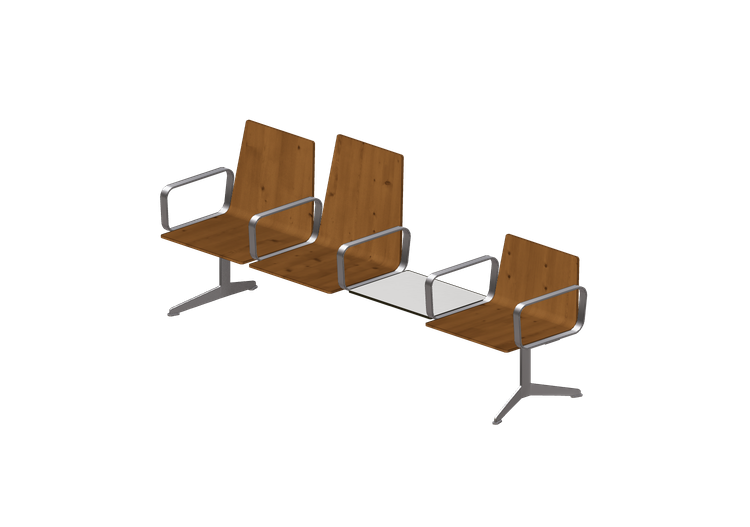 Sedie 3D - Seduta su trave 3 posti e tavolino - Hitch... Sedie 3D - Seduta su trave 3 posti e tavolino - Hitch...