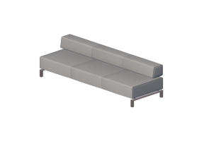 3D Sessel - Sofa 3-Sitzer aus Stoff oder Leder - Hitch Mylius - hm991e