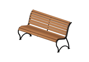 Bancs 3D - Banc en bois et m&eacute;tal 150x60x76cm - Hobbyka &ndash; Athina