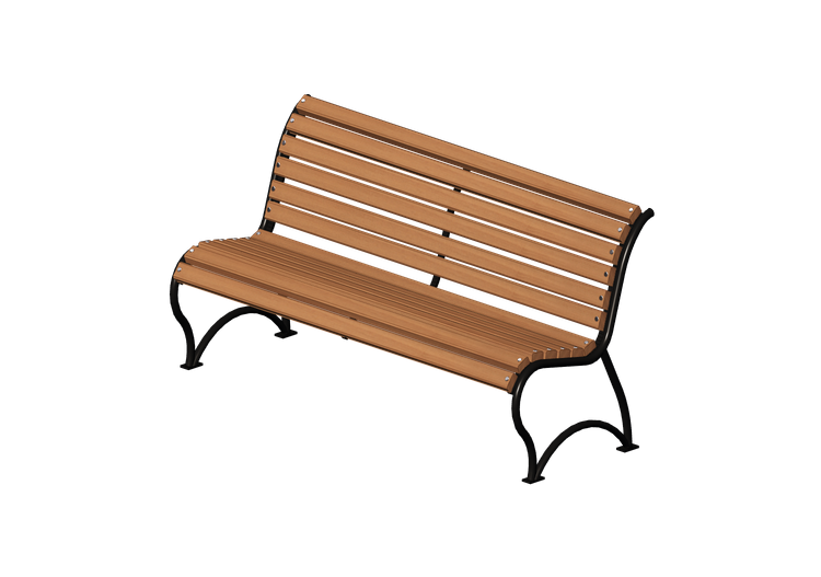 Benches and Planters 3D - Metal and wooden bench... Benches and Planters 3D - Metal and wooden bench...