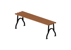 Bancos y Macetas 3D - Banco sin respaldo de madera y hierro 150x44x48cm - Hobbyka &ndash; Elegant
