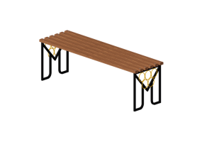 Bancs 3D - Banc en bois et m&eacute;tal 150x44x48cm - Hobbyka &ndash; Olympic