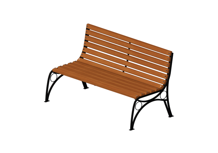 Panchine e Fioriere 3D - Panchina in legno e metallo... Panchine e Fioriere 3D - Panchina in legno e metallo...