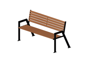 Bancos y Macetas 3D - Banco de madera y hierro 150x70x84cm - Hobbyka &ndash; City