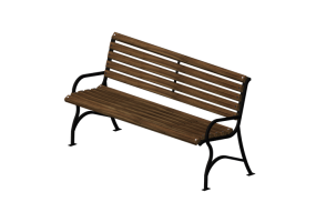 3D Sitzb&auml;nke und Pflanzengef&auml;&szlig;e - Holz- und Metallbank 150x63x82cm - Hobbyka &ndash; Elegant