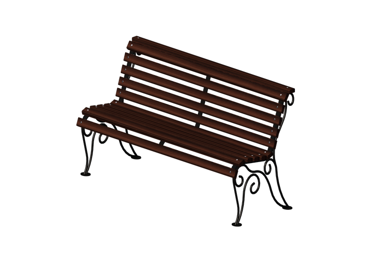 Benches and Planters 3D - Metal and wooden bench... Benches and Planters 3D - Metal and wooden bench...