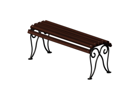 Bancos 3D - Banco de madeira e metal 120x44x48cm - Hobbyka &ndash; Lotus