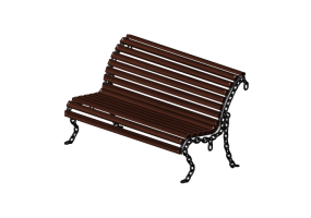 Bancos 3D - Banco de madeira e metal 150x60x85cm - Hobbyka &ndash; Lukomorie