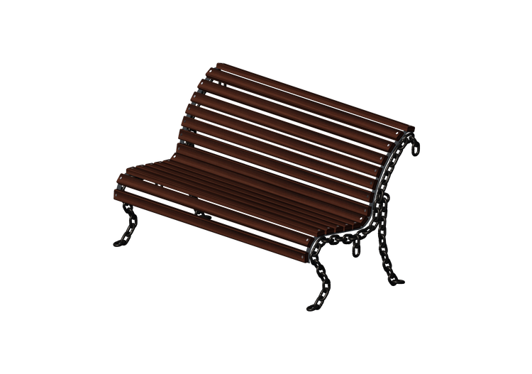 Panchine e Fioriere 3D - Panchina in legno e metallo... Panchine e Fioriere 3D - Panchina in legno e metallo...