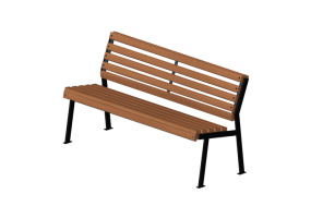 Bancos y Macetas 3D - Banco de madera y hierro 150x60x80cm - Hobbyka &ndash; Modern