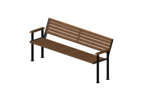 Bancs 3D - Banc en bois et m&eacute;tal 200x60x84cm - Hobbyka &ndash; Nika