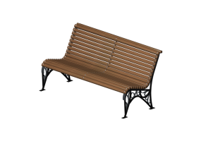 Bancos y Macetas 3D - Banco de madera y hierro 150x70x74cm - Hobbyka &ndash; Riviera NOVA