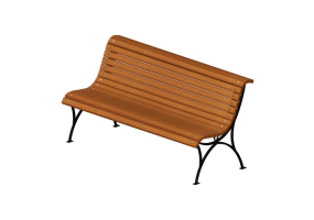 Benches and Planters 3D - Metal and wooden bench 150x65x75cm - Hobbyka &ndash; My Park NOVA