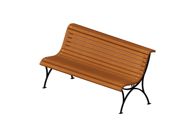 Benches and Planters 3D - Metal and wooden bench... Benches and Planters 3D - Metal and wooden bench...