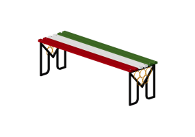 Bancos 3D - Banco de madeira e metal 150x44x44cm - Hobbyka &ndash; Olympic