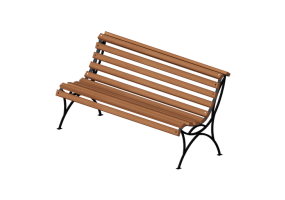 Bancos y Macetas 3D - Banco de madera y hierro 150x65x75cm - Hobbyka &ndash; Park