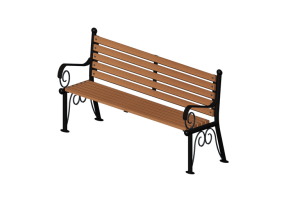Bancs 3D - Banc en bois et m&eacute;tal 150x57x79cm - Hobbyka &ndash; Patterns