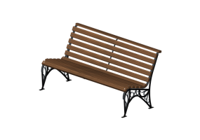 3D Sitzb&auml;nke und Pflanzengef&auml;&szlig;e - Holz- und Metallbank 150x70x74cm - Hobbyka &ndash; Riviera