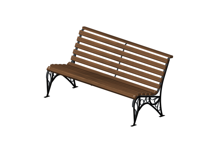 Benches and Planters 3D - Metal and wooden bench... Benches and Planters 3D - Metal and wooden bench...