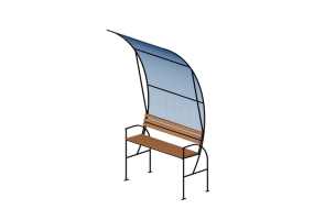3D Sitzb&auml;nke und Pflanzengef&auml;&szlig;e - Holz- und Metallbank 150x110x300cm - Hobbyka &ndash; Sail