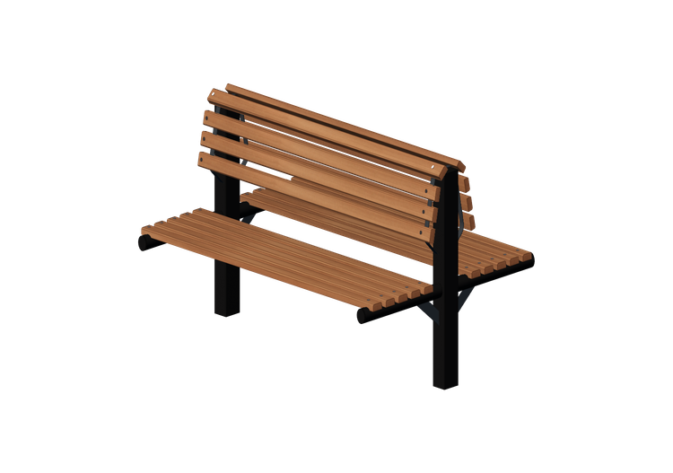 Bancos y Macetas 3D - Banco de madera y hierro... Bancos y Macetas 3D - Banco de madera y hierro...