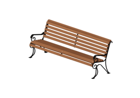 Bancos y Macetas 3D - Banco de madera y hierro 200x66x85cm - Hobbyka – Voyage