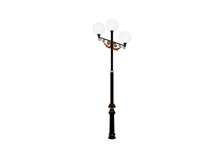 3D Street Lights - Lamppost with three light sources -... 3D Street Lights - Lamppost with three light sources -...
