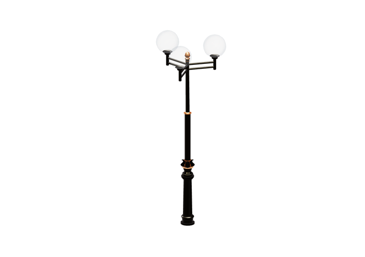 Réverbères routiers 3D - Réverbère avec trois lampes -... Réverbères routiers 3D - Réverbère avec trois lampes -...