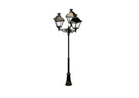 Candeeiros de rua 3D - Poste com tr&ecirc;s lumin&aacute;rias - Hobbyka - Almirante