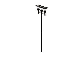 Candeeiros de rua 3D - Poste com tr&ecirc;s lumin&aacute;rias - Hobbyka - Techno