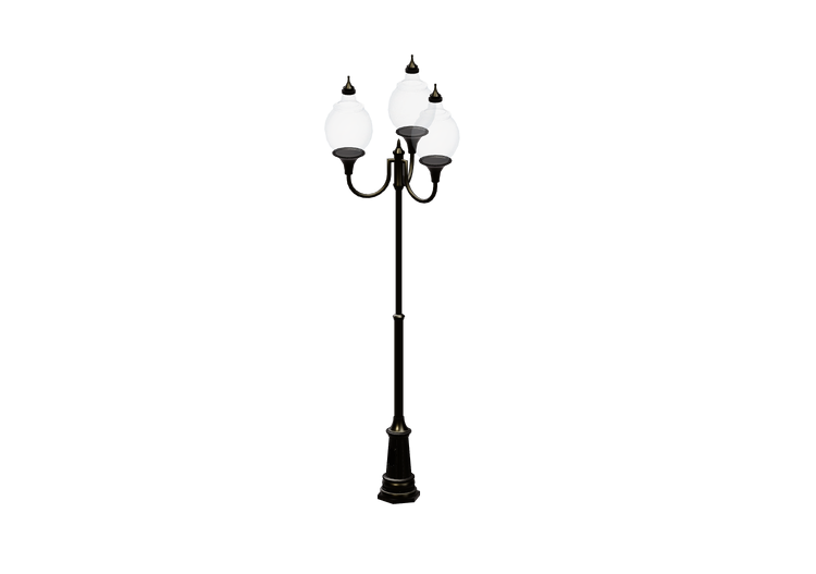 Candeeiros de rua 3D - Poste com três luminárias - Hobbyka... Candeeiros de rua 3D - Poste com três luminárias - Hobbyka...