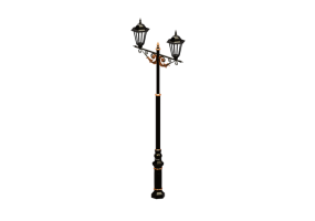 Candeeiros de rua 3D - Poste com duas lumin&aacute;rias - Hobbyka - S-06