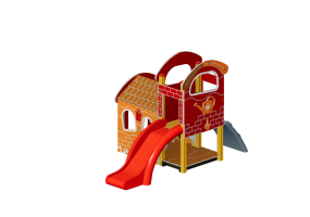 Parque Juegos 3D - Casita con tobog&aacute;n y rampa - Holzhof - COTTAGE XS12