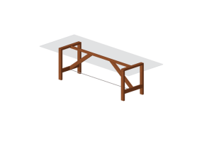 Mesas 3D - Mesa de madera con superficie de vidrio - Horm - Capriata Glass