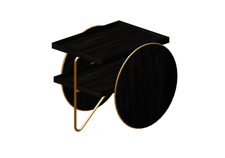 3D Tables - Wooden mobile coffee table - Horm - Chariot -... 3D Tables - Wooden mobile coffee table - Horm - Chariot -...