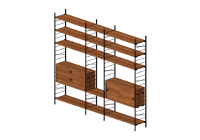3D Bookshelves and Containers - Metallic modular library - Horm - Festival Home